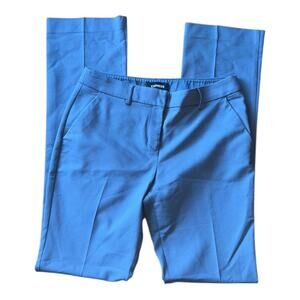 Express Blue Columnist Pants 6 LONG   30” Barley Boot Mid Rise dress pants